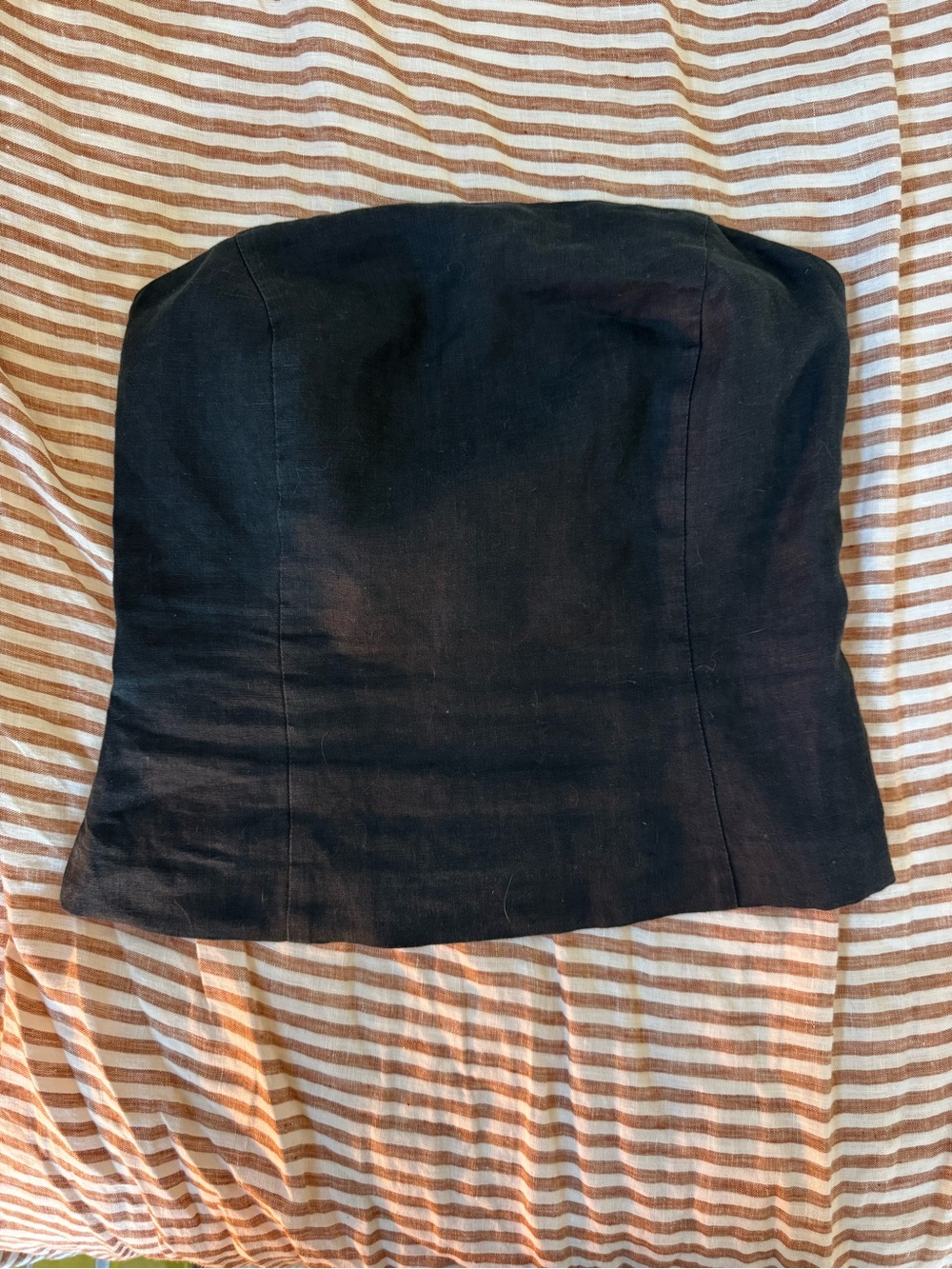 Strapless Women's Black linen top